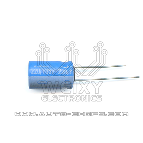220uf 35v commonly used vulnerable electrolytic capacitor for automotive ecu