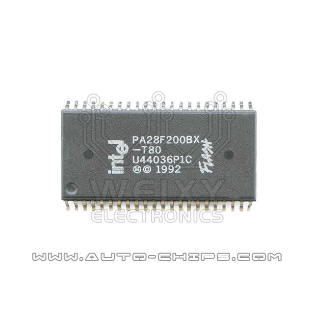 PA28F200BX-T80  commonly used vulnerable FLASH chip for automotive ECU
