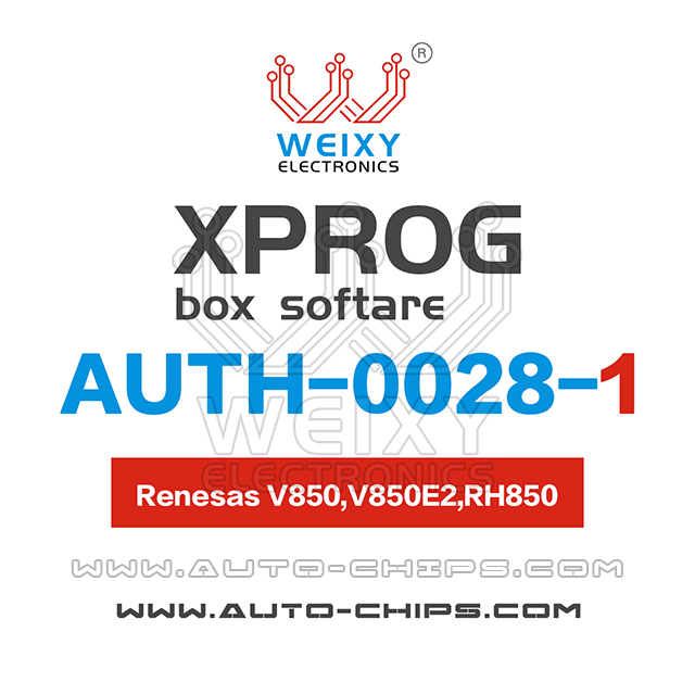 AUTH-0028-1 Renesas V850,V850E2,RH850 Software for XPROG-BOX