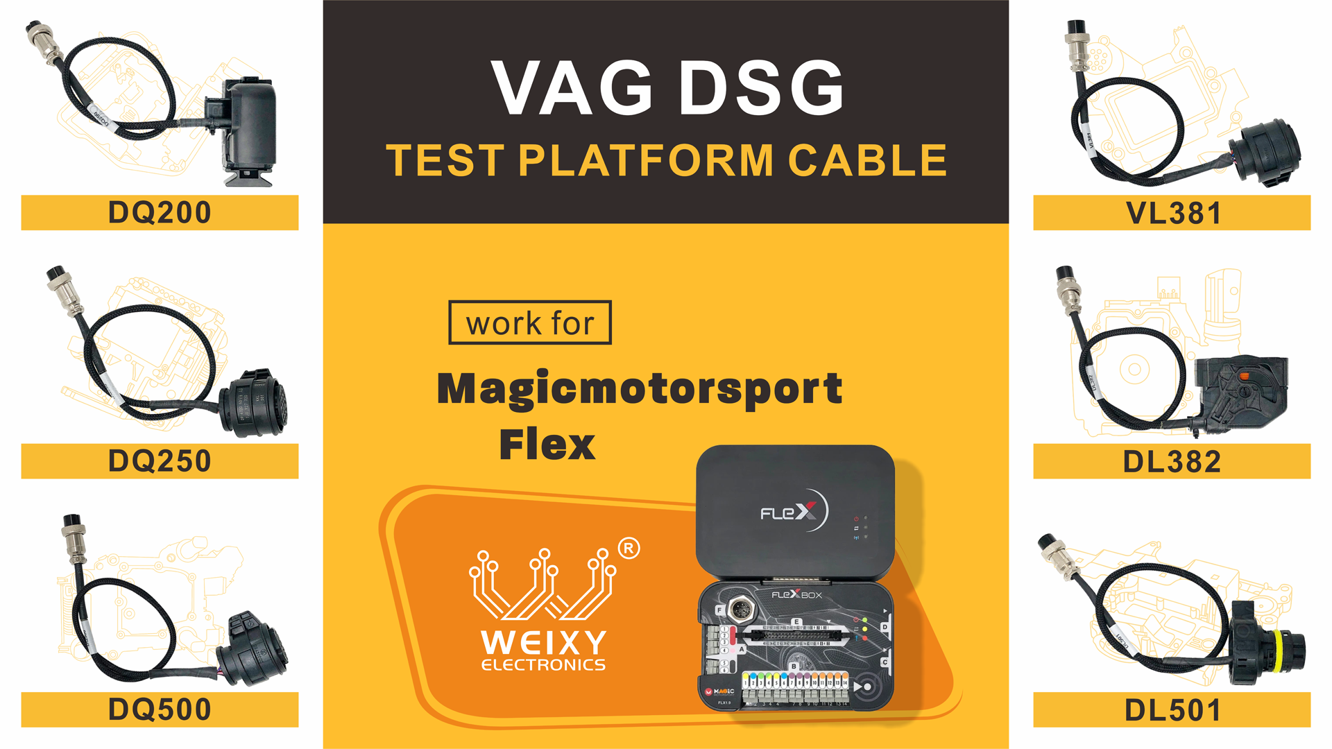 VAG DSG test platform cable kit for magicmotorsport flex