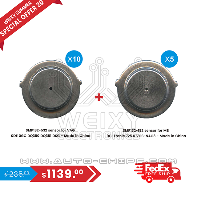 (WEIXY Summer Special offer 20) 10PCS SMP132-532 sensor for VAG 0DE 0GC DQ380 DQ381 DSG - Made in China + 5PCS SMP132-192 sensor for MB 9G-Tronic 725.0 VGS-NAG3 - Made in China + Free shipping