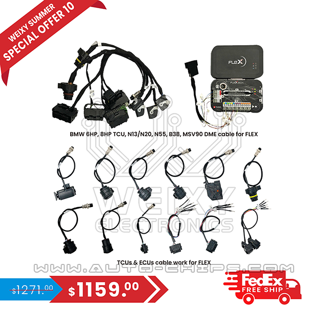 (WEIXY Summer Special offer 10) 13PCS DMEs EGSs ECUs DSGs test platform cable for magicmotorsport flex + Free shipping