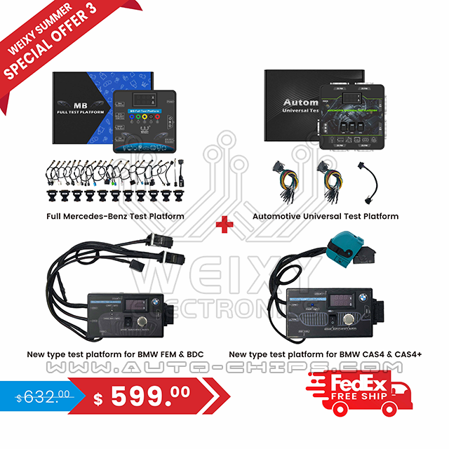 (WEIXY Summer Special offer 3) 1PCS FEMBDC tester + 1PCS CAS44+ tester + 1PCS MB tester + 1PCS universal tester + Free shipping