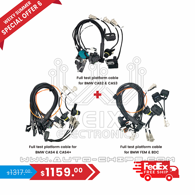 (WEIXY Summer Special offer 6) 1PCS full CAS2 CAS3 cable + 1PCS full CAS4 CAS4+ cable + 1PCS full FEM BDC cable + Free shipping