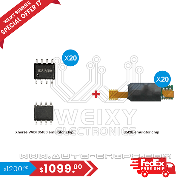 (WEIXY Summer Special offer 17) 20PCS Xhorse VVDI 35160 emulator chip + 20PCS 35128 emulator chip + Free shipping