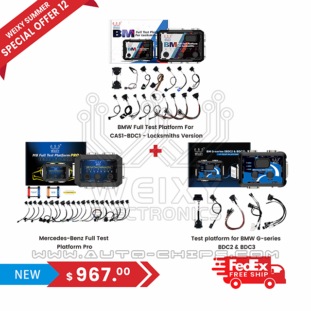 (WEIXY Summer Special offer 12) 1set BMW Full Test Platform For CAS1-BDC1 + 1set Mercedes-Benz Full Test Platform Pro + 1set Test platform for BMW G-series BDC2 & BDC3 + Free shipping