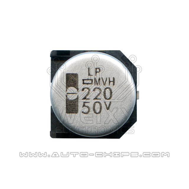 220uf 50v commonly used vulnerable electrolytic capacitor for automotive ecu
